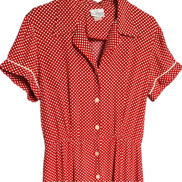 K.C. Spencer Dresses & Skirts - Vintage 80’s 90’s Red White Polka Dot Rockabilly Swing Dress [tagged 16]